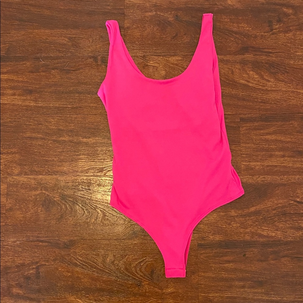 Sincerely Jules Hot Pink Tank Thong Body Suit Size Small